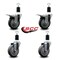 Service Caster 4'' Thermoplastic Rubber Swivel 1-1/2'' Expanding Stem Caster Set 2 Total Lock Brakes, 4PK SCC-EXTTL20S414-TPRB-2-S-2-112 - alternate 4